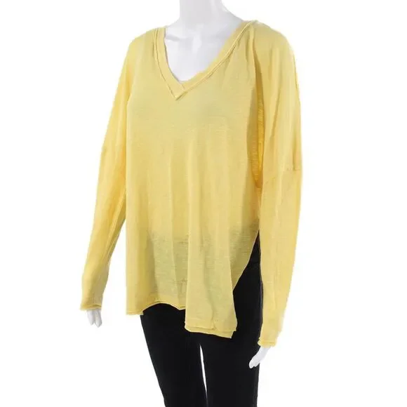 We The Free Women Bohemian V-Neck Long Sleeve Tunic Yellow Size M - Picture 2 of 8